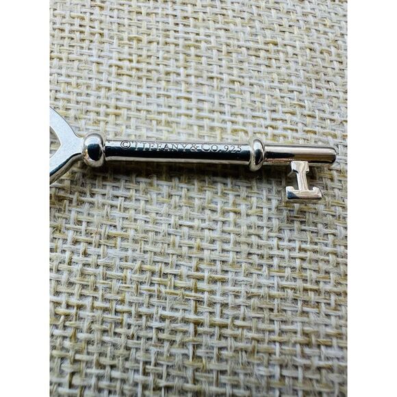 Tiffany & Co Elegant Large Sterling Silver Open Heart Key Pendant Only W/Box - Picture 5 of 13